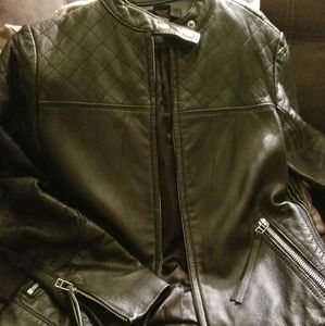 Leather motorcycle jacket